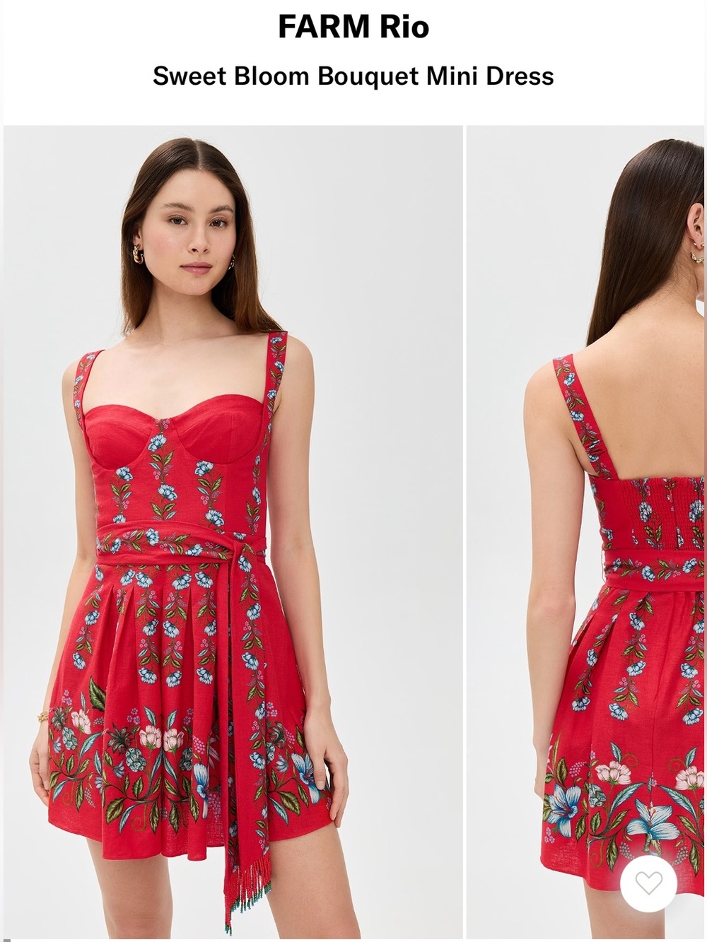 FARM Rio Red Sweet Bloom Bouquet Mini Dress